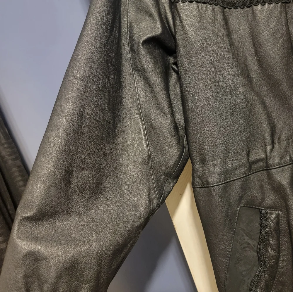 G3 Vintage Cinch Waist Leather Jacket Size M - Picture 8 of 13